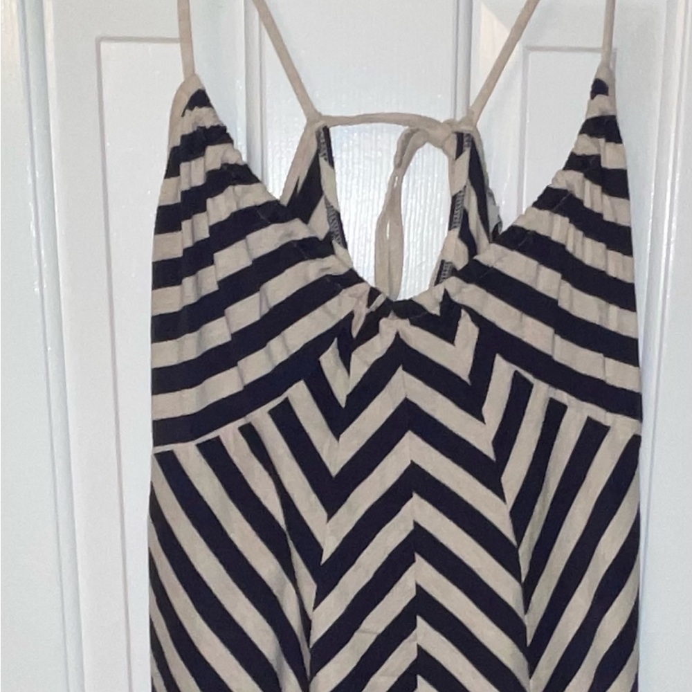 Navy Blue Striped Summer Dress